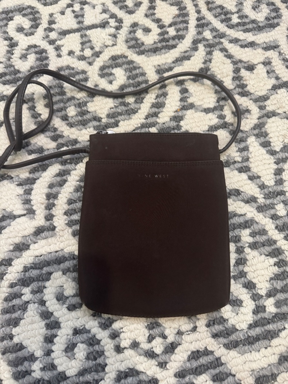 Nine West Dark Brown Slim Crossbody Bag